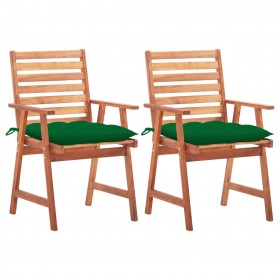 dārza krēsli ar matračiem, 2 gab., akācijas masīvkoks
