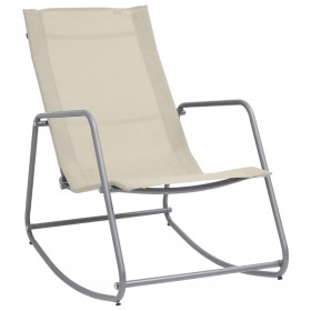 dārza šūpuļkrēsls, 95x54x85 cm, krēmkrāsas, tekstilēns