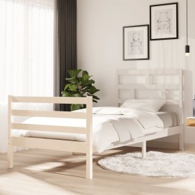 gultas rāmis, balts, priedes masīvkoks, 90x200 cm