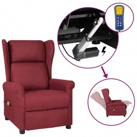 elektrisks masāžas krēsls, atgāžams, vīnsarkans audums