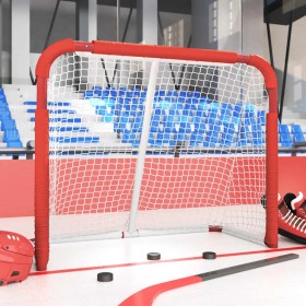 hokeja vārti, sarkanbalti, 137x66x112 cm, poliesters