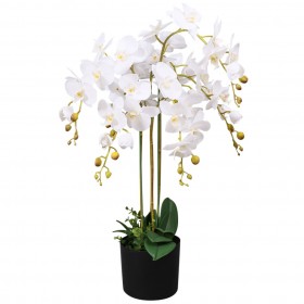 mākslīgais augs, orhideja ar podiņu, 75 cm, balta