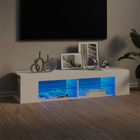 TV plaukts ar LED lampiņām, 135x39x30 cm, balts