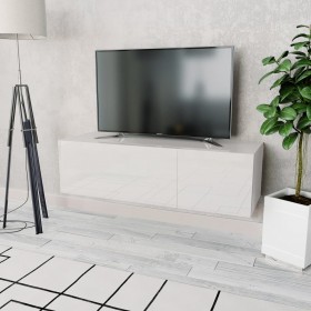 TV skapītis, kokskaidu plātne, spīdīgi balts, 120x40x34 cm
