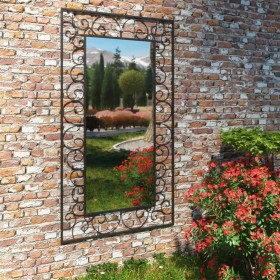 dārza spogulis, taisnstūra, 60x110 cm, melns