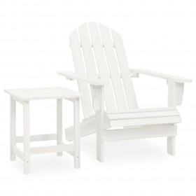 dārza krēsls ar galdiņu, egles masīvkoks, balts