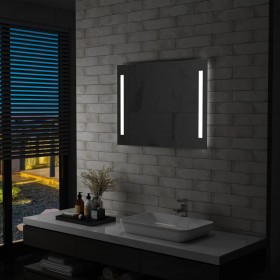 vannasistabas sienas spogulis ar LED apgaismojumu, 80x60 cm