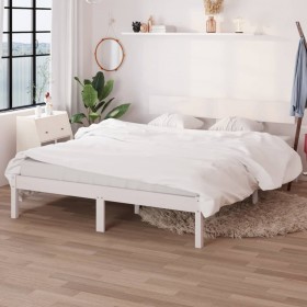 gultas rāmis, balts, priedes masīvkoks, 160x200 cm