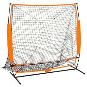 multisporta beisbola treniņu tīkls, melns, 174x76x158,5 cm