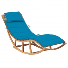 sauļošanās šūpuļkrēsls ar matraci, masīvs tīkkoks