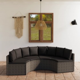 4-daļīgs dārza dīvānu komplekts ar matračiem, PE rotangpalma