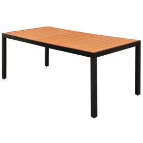 dārza galds, brūns, 185x90x74 cm, alumīnijs un WPC