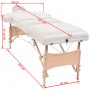 vidaXL masāžas galds, saliekams, 3 daļas, 10 cm biezs, balts