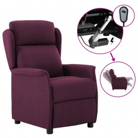 elektrisks atpūtas krēsls, atgāžams, violets audums