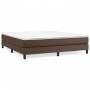 atsperu gulta ar matraci, brūna, 180x200 cm, mākslīgā āda