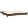 atsperu gulta ar matraci, brūna, 180x200 cm, mākslīgā āda