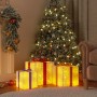 izgaismotas Ziemassvētku dāvanas, 3 gab., 64 LED, silti baltas