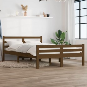gultas rāmis, medus brūns, masīvkoks, 140x200 cm