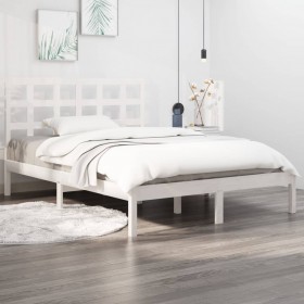 gultas rāmis, balts, masīvkoks, 140x200 cm