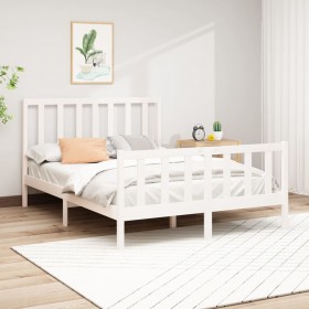 gultas rāmis, balts, priedes masīvkoks, 140x200 cm
