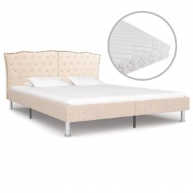 gulta ar matraci, bēšs audums, 180x200 cm