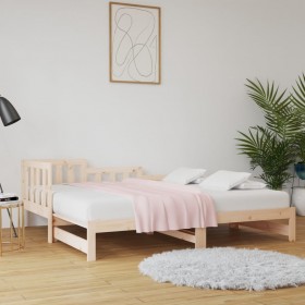 izvelkama gulta, 2x(80x200) cm, priedes masīvkoks