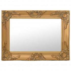 baroka stila sienas spogulis, 60x40 cm, zelta krāsā