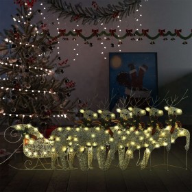 Ziemassvētku dekorācija, ziemeļbrieži un kamanas, 140 LED