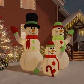 piepūšama sniegavīru ģimene, LED, 360 cm