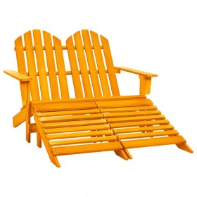 divvietīgs dārza krēsls ar kāju balstiem, egles koks, oranžs