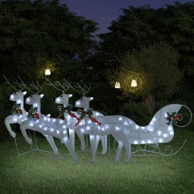 Ziemassvētku dekorācija, ziemeļbrieži un kamanas, 100 LED