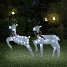 Ziemassvētku ziemeļbrieži, 2 gab., balti, 40 LED