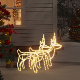 vidaXL Ziemassvētku ziemeļbriežu figūras, 2 gab., baltas, 60x30x60 cm