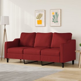 trīsvietīgs dīvāns, vīnsarkans audums, 180 cm