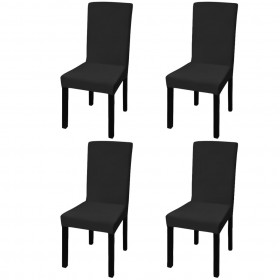 krēslu pārvalki, 4 gab., elastīgi, melni