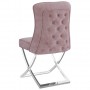 virtuves krēsli, 6 gab., rozā, 53x52x98 cm, samts, tērauds