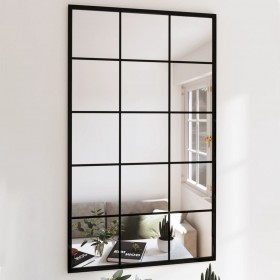 sienas spogulis, melns, 100x60 cm, metāls