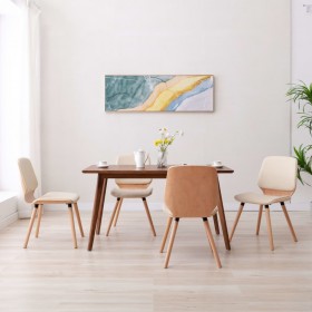 virtuves krēsli, 4 gab., krēmkrāsas mākslīgā āda