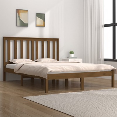 gultas rāmis, medus brūns, priedes masīvkoks, 200x200 cm