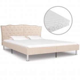 gulta ar matraci, bēšs audums, 160x200 cm