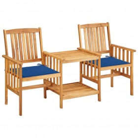 dārza krēsli ar matračiem un galdiņu, akācijas masīvkoks