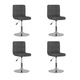 3087449  Swivel Dining Chairs 4 pcs Dark Grey Fabric (334210×2)