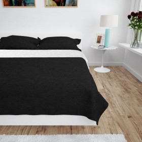 gultas pārklājs, 170x210 cm, divpusējs, stepēts, melns un balts