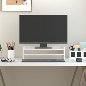 monitora paliktnis, balts, 50x24x16 cm, priedes masīvkoks
