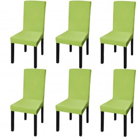 krēslu pārvalki, 6 gab., zaļs, elastīgs materiāls