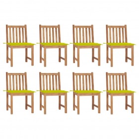dārza krēsli ar matračiem, 8 gab., masīvs tīkkoks