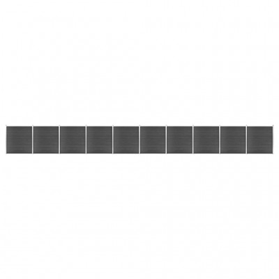 žoga paneļu komplekts, 1737x186 cm, melns WPC
