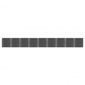 žoga paneļu komplekts, 1564x186 cm, melns WPC