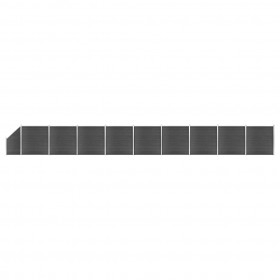 žoga paneļu komplekts, 1657x(105-186) cm, melns WPC