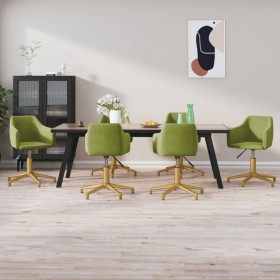 grozāmi virtuves krēsli, 6 gab., gaiši zaļš samts